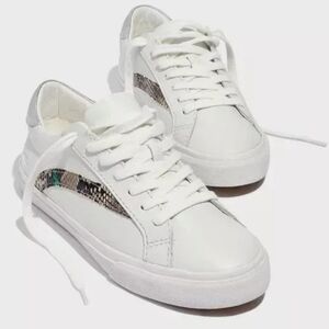 Madewell Sidewalk Low-Top Leather Sneakers in Metallic Snale Multicolored Size 7